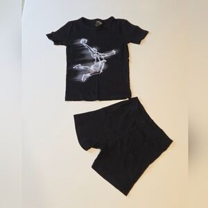 H&M/Basketball Slam Dunk‎ Graphic/Kids Black Pajama Set/Size 10Y
